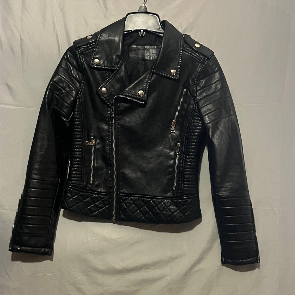 Source Unknown Black Quilted Bomber Jacket